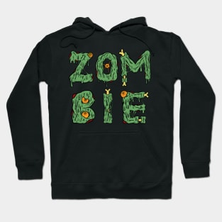 Zombie lettering with bones and eyes Hoodie